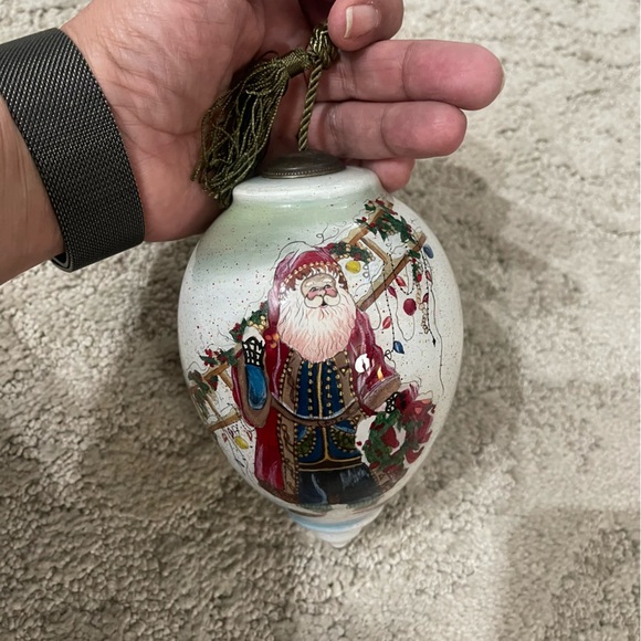 Peggy Abrams Santa With Frosty Ornament 6” No Box, EUC - Picture 9 of 10